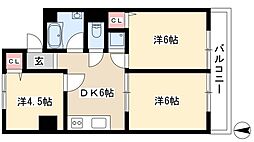コート八家 3DKの間取図画像