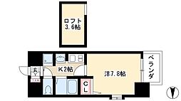 プレサンス名古屋駅前アクシス 1Kの間取図画像