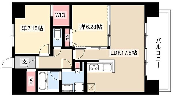ラトゥール代官町EAST ｜愛知県名古屋市東区代官町(賃貸マンション2LDK・3階・67.60㎡)の写真 その2