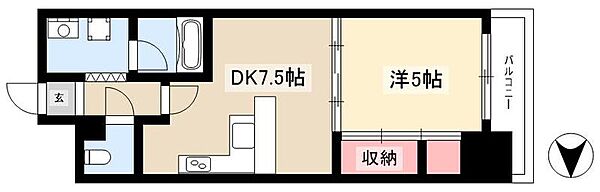 DOMUS21 ｜愛知県名古屋市中区栄4丁目(賃貸マンション1DK・8階・33.39㎡)の写真 その2