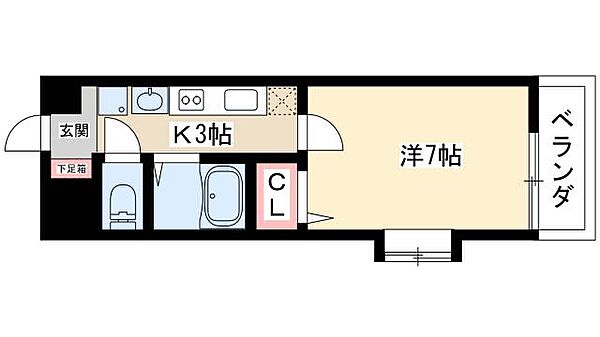 BASIC2000 ｜愛知県名古屋市中村区上米野町2丁目(賃貸マンション1K・1階・24.08㎡)の写真 その2