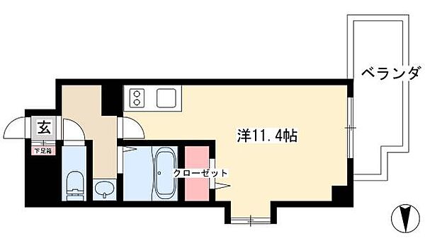 HF名駅北レジデンス　WEST ｜愛知県名古屋市西区菊井2丁目(賃貸マンション1R・10階・29.53㎡)の写真 その2