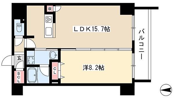 さくらHills NISHIKI Platinum Residence ｜愛知県名古屋市中区錦2丁目(賃貸マンション1LDK・10階・53.95㎡)の写真 その2