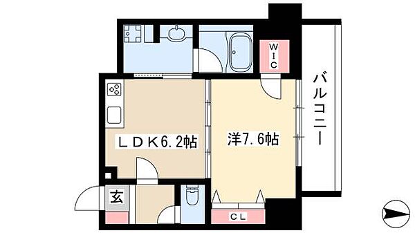 さくらHills NISHIKI Platinum Residence ｜愛知県名古屋市中区錦2丁目(賃貸マンション1DK・9階・41.28㎡)の写真 その2