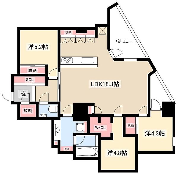 MOTHER ｜愛知県名古屋市千種区小松町5丁目(賃貸マンション2SLDK・7階・72.00㎡)の写真 その2