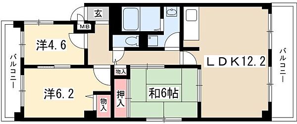 エイトピア黒川 ｜愛知県名古屋市北区敷島町(賃貸マンション3LDK・1階・65.27㎡)の写真 その2