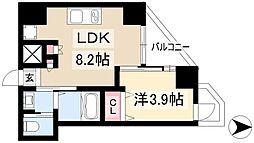 セントフィオーレ岩塚 7階1LDKの間取り