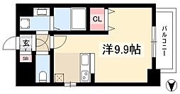 THE RESIDENCE SHIGAHONDORI 7階ワンルームの間取り