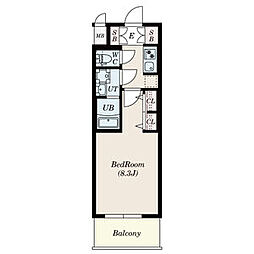 S-RESIDENCE名駅West 11階1Kの間取り