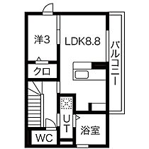 エル・スール青葉  ｜ 愛知県名古屋市北区龍ノ口町2丁目37（賃貸アパート1LDK・2階・35.33㎡） その2