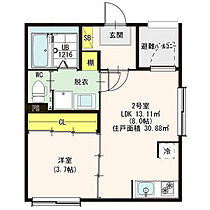 フェリーチェ長筬  ｜ 愛知県名古屋市中村区長筬町1丁目53番4（賃貸アパート1LDK・3階・30.88㎡） その2