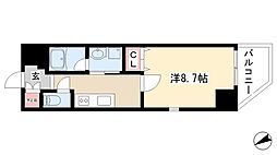 RIDGE大曾根(旧ルクレ大曽根) 6階1Kの間取り