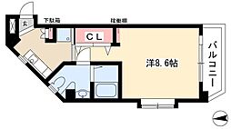 アメニティ吹上 1Kの間取図画像