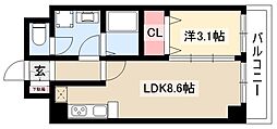 La Douceur今池 10階1DKの間取り