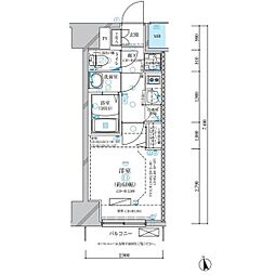 ディアレイシャス名古屋浄心 14階1Kの間取り