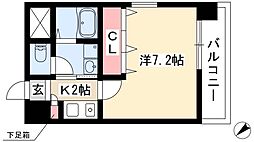 アスティ千種 7階1Kの間取り