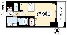 プレサンスSAKAE白川公園 5階1Kの間取り