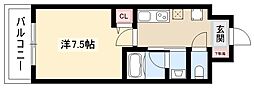 CITY　SPIRE名古屋本陣 6階1Kの間取り