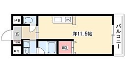 Casone asso 5階ワンルームの間取り