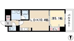 グランルクレ新栄ウエスト 3階1LDKの間取り