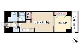 グランルクレ新栄イースト 3階1LDKの間取り