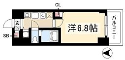 ライジングコート名古屋駅前東 4階1Kの間取り