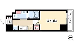 パークアクシス丸の内 13階1Kの間取り