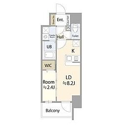 エスリード金山ル・グラン 4階1LDKの間取り