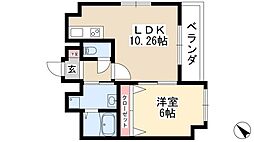 YOSHINO SQUARE 10階1LDKの間取り
