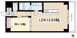 GRANDUKE千代田regaria 12階1LDKの間取り
