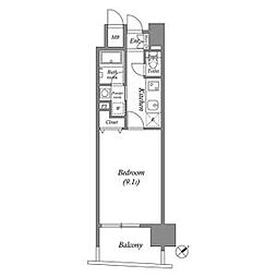 千種アヴァンギャルドプレイス 5階1Kの間取り