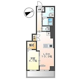 ベルク栄 6階1LDKの間取り