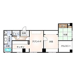 HP浄心ビル 4階2LDKの間取り