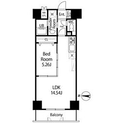 GRANDUKE正木 5階1LDKの間取り