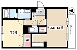オーパス・ワン 3階1LDKの間取り