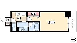 エルスタンザ千代田 6階1Kの間取り