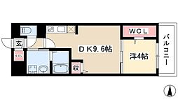 ロイヤルスクエア徳川 5階1LDKの間取り