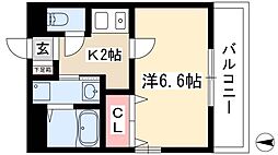 ルヴェール丸の内 5階1Kの間取り