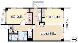 Primavera 7階2LDKの間取り