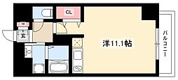 SHOKEN Residence名古屋今池 4階ワンルームの間取り