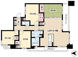 パークアクシス金山WEST 8階4LDKの間取り