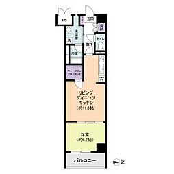 BPRレジデンス金山 6階1LDKの間取り