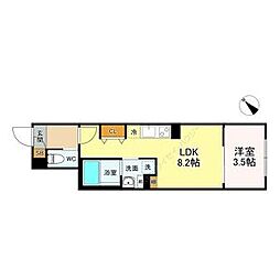 LUORE黒川EAST 1LDKの間取図画像