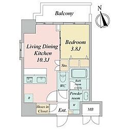 名古屋市中区門前町マンション 1LDKの間取図画像