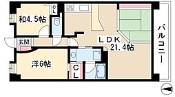 ライオンズシティ金山 2LDKの間取図画像