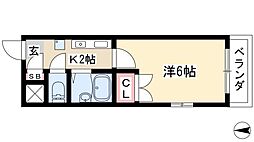 グリンハイツ 1Kの間取図画像