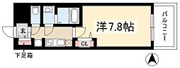 プレサンス上前津プレス 1Kの間取図画像