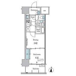 PARKAXIS名古屋山王一丁目 1DKの間取図画像