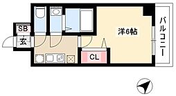 アステリ鶴舞テーセラ 1Kの間取図画像