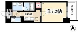 メイプル岩塚本通 1Kの間取図画像